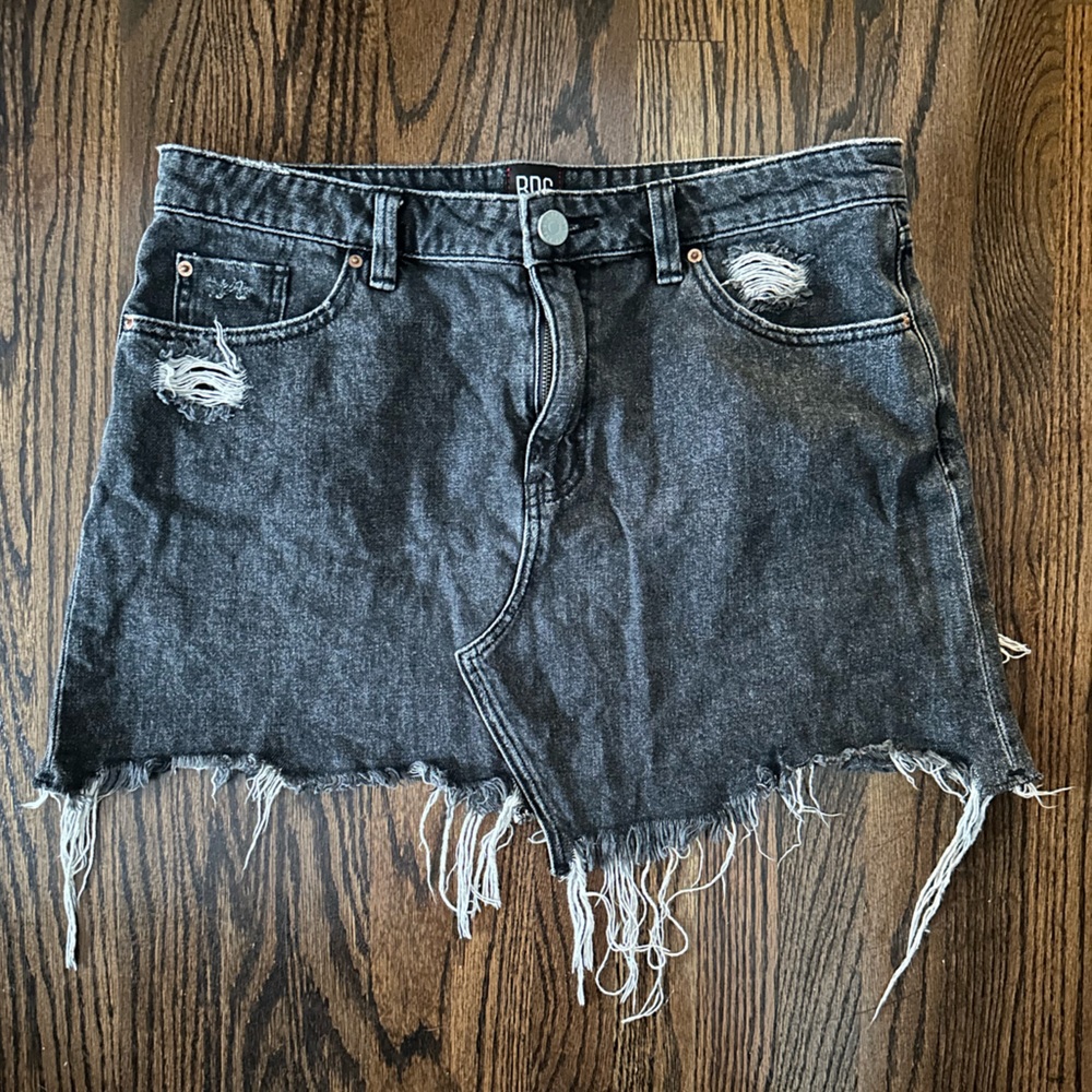 BDG Urban Outfitters Denim Mini Skirt Distressed Raw Hem